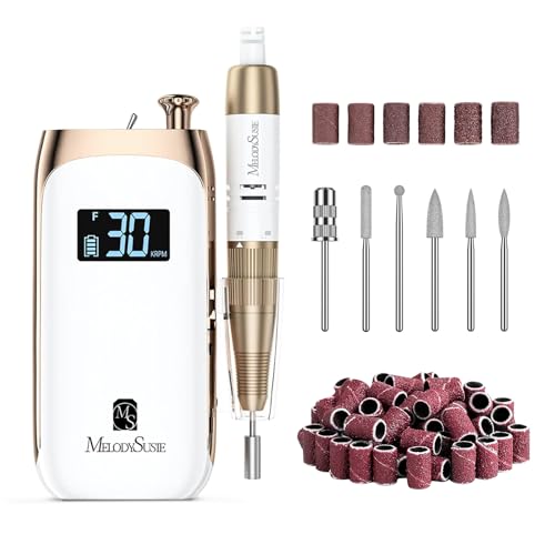 MelodySusie Entry-Level Clip-On Vintage-Style Nail Drill, SC320C 30000RPM Rechargeable E-File