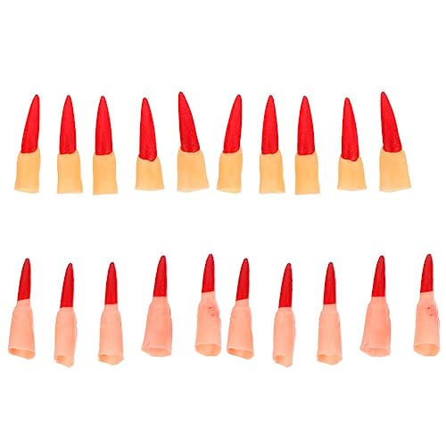 Beaupretty 20pcs Fake Witch Nails Zombie Ghost Monster Finger Claw Cosplay Decor Prank Props for Party Halloween Masquerade