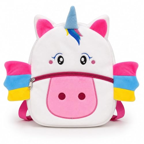 Image of Cartoon Plush Kids School Bag 2-6 Years | Soft Toy Backpack for Boys & Girls | Toddler Nursery Preschool Bag | Lightweight Adjustable Straps