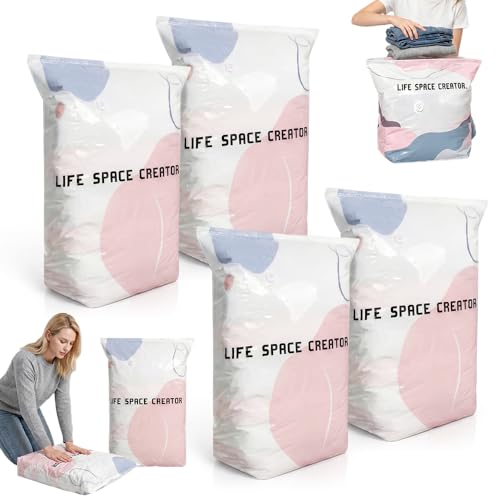 Image of No-Pump Vacuum Storage Bags, Upgraded 3D Vacuum Storage Bags, Portable Large Clothes Compression Bags for Household Use, Convenient Cube Storage Bag for Clothes, Comforters, Blankets (4, 31.5*39.4in)