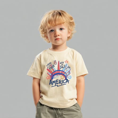 Image of Boys Constitution Day 250 Anniversary USA Shirt Independence Shirt 3-8T | for Kids Boys Girls Toddlers 3T-8T, 4th of July Dinos Flag Patriotic Tee, Independence Day
