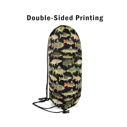 Feelyou Fishing Drawstring Backpack 13x15.7inch Vintage Pike Fish Waterproof Gym Drawstring Bags Fishing and Hunting Beach Swim Travel Bag Sackpack4