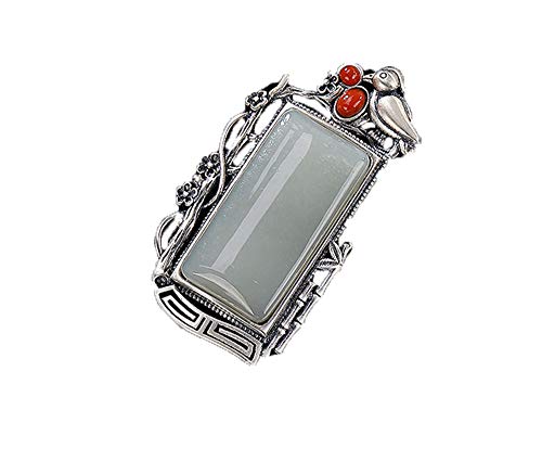 Colliers en Argent 925 avec pendentifs carrés en jade naturel à porter au quotidien