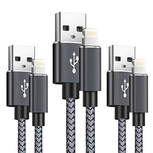 [Apple Mfi Certified] Iphone Charger Cord 3 Pack 3.3/3.3/6.6 Ft Lightning Cable Fast Charging Compatible With Iphone 14/13 /12/11 Pro Max/Xs Max/Xr/Xs/X /8/7 /6S /6 /Se /5S /Ipad #TOP1