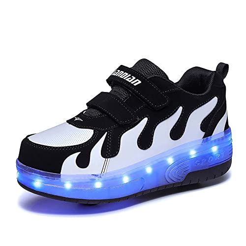 Two Wheeled Walking Shoes Rechargeable LED Flash Shoes Roller Skates
