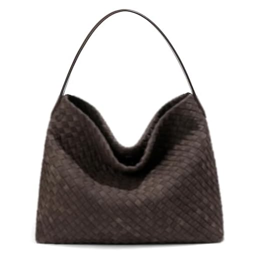 Elegant Woven Suede Shoulder Bag