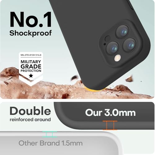 Image of LOVE 3000 Designed for iPhone 15 Pro Case, Premium Silicone with [Soft Anti-Scratch Microfiber Lining] Shockproof Protective Phone Case for Men Women Girls 6.1 inch, Black