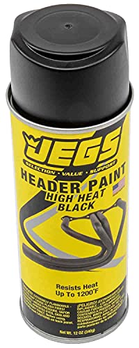 JEGS Black High Temperature Resistant Paint | 12 oz. Aerosol Spray | Resists Heat up to 1200 degrees F | Heat Cure at 400 degrees F for 2 hours | Not for Use with Primer | Made In USA