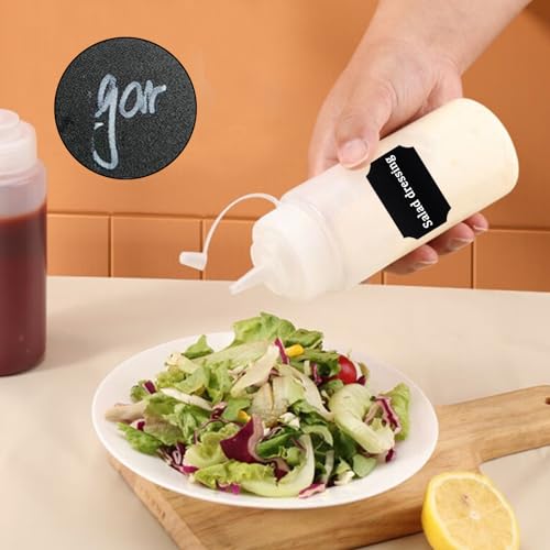 JJZGPP Squeeze Flasche, 8 Stück 250ml Plastik Quetschflasche Mit Kappen - BPA Frei,Kein Leck Condiment Flaschen für Malen,Backen,Ketchup,scharfe Soße,Olivenöl, Saucenflasche