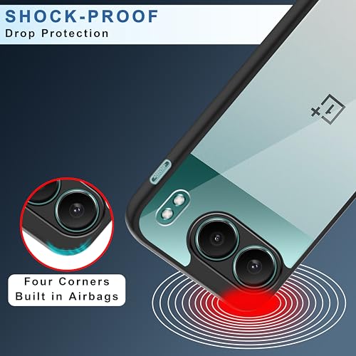 Image of CEDO Backcover for OnePlus Nord 4 (5G) | Camera Protection Bump Shockproof Edge | Ultra Hybrid Transparent Acrylic Clear TPU+PC Hard Backcase Cover (Black)