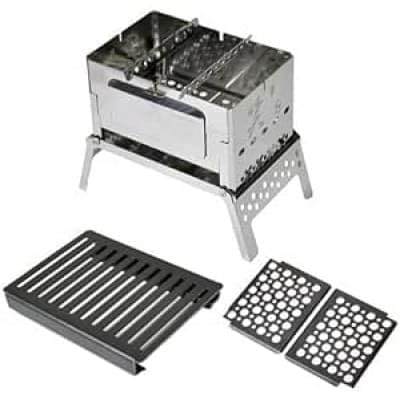 笑's コンパクト焚き火グリルB-6君 3点セット(B6君/専用ハードロストル/グリルプレート)