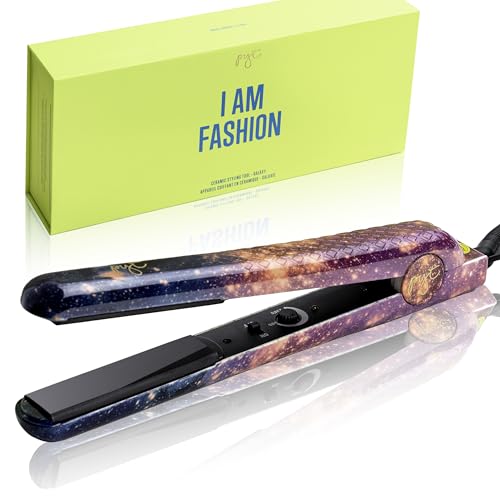 PYT Unicorn Pro Hair Straightener - Ceramic Flat Iron for Professional Styling. 150 W Power Output, Adjustable Temperature Suitable for All Hair Types. Straighten, Curl or Wave (Galaxy)