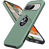 JAME for Google Pixel 9 Case/Pixel 9 Pro Case, Slim Fit Military Grade Shockproof Cover with Ring Holder Stand Kickstand Protective Phone Case for Google Pixel 9/9 Pro, Alpine Green