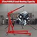 MERXENG 2 Ton Engine Hoist, Folding Cherry Picker Engine Hoist with Lever and 6 Casters, Heavy Duty Hydraulic Shop Crane, Engine Crane Lifter for Garage Workshop, Red