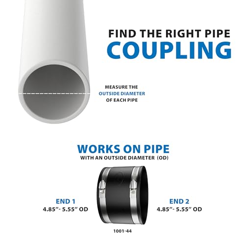Fernco P1001-44 Flexible PVC Pipe Coupling for Clay to Clay Plumbing Connections by Fernco - Image 2