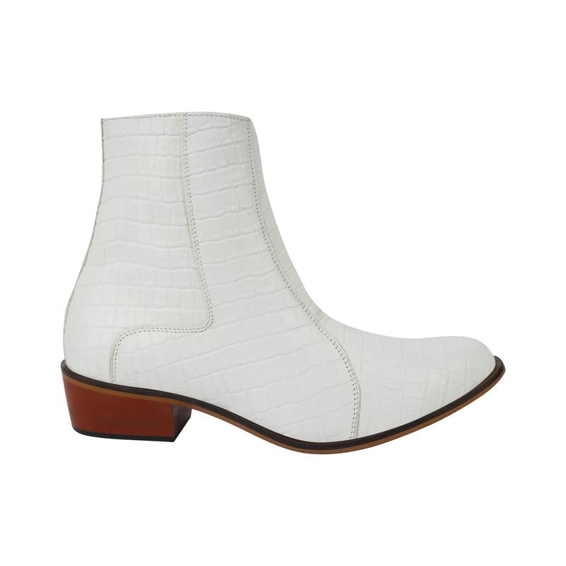 Image of LIBERTYZENO Mens Animal Print & Plain Leather Adults High Ankle Retro Dress Boots for Easter Gift