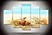 Produktbild brandless Muscheln Seesterne Beach Group Gemälde Wandkunst Leinwand Ölgemälde 5P Wandbilder für Wohnzimmer ohne Rahmen 20x35_20x45_20x55cm