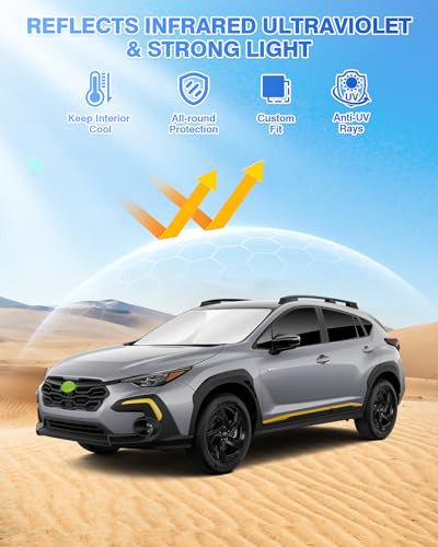Image of Canvcle Sunshades for Subaru Crosstrek 2024 2025 2026 Accessories Windshield Sun Shade Side Rear Window Shade Cover Sun Visor Shield Privacy Protection Keep Vehicle Cool Black 8PCS