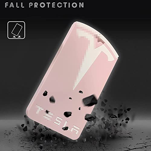 Xerial Lsilicone Card Protector Key Card Holder For Tesla Model 3 & Model Y Key Chain Accessories Scratch And Wear Resistance (Pink-White) #TOP4