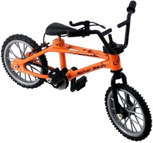 Ghwei 1/18 Scale Mini Diecast Mountain Bike, Finger Bicycle Model, Desktop Decor Art Craft (Orange)