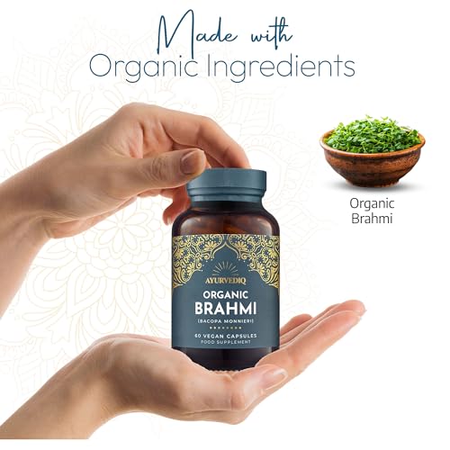 Ayurvediq Organic Brahmi Capsules x60 Vegan Capsules - 600mg Bacopa Monnieri Capsules High Strength Stress, Anxiety & Memory Support Supplements - Health and Wellbeing Supplements, Ayurveda Products - Image 6