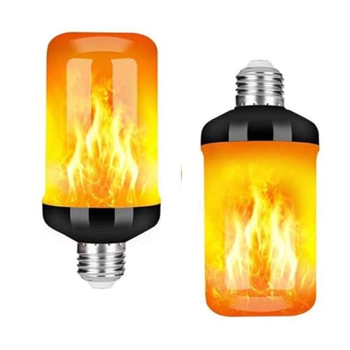 rongzhouyu Flammen Glühbirne E27 Flammeneffekt Licht, Flackernde Licht Effekt LED Außenleuchte Flackerlicht für Halloween Haus Garten Bar Party Hochzeit Restaurant Valentinstag Deko (2 pcs)
