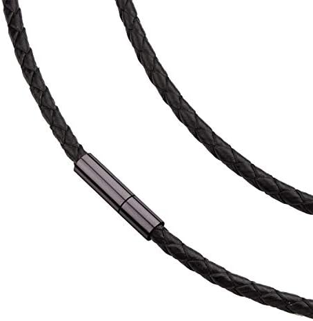 Stainless Steel Braided Leather Cord Wrap Magnetic Clasp Necklace…