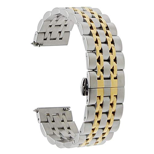 Band de montre en acier inoxydable à boucle rapide 20mm 22mm universel