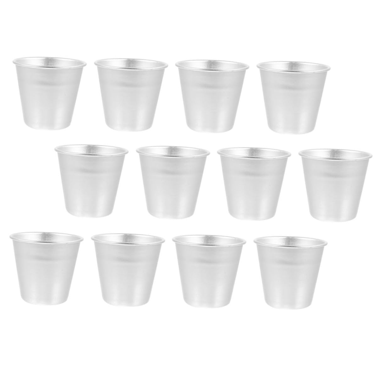 VALICLUD Molde para Pasteles y Pudines de Aleación de Aluminio, 12 Piezas Redondas en Color Plata para Hornear Diario y Té Tarde