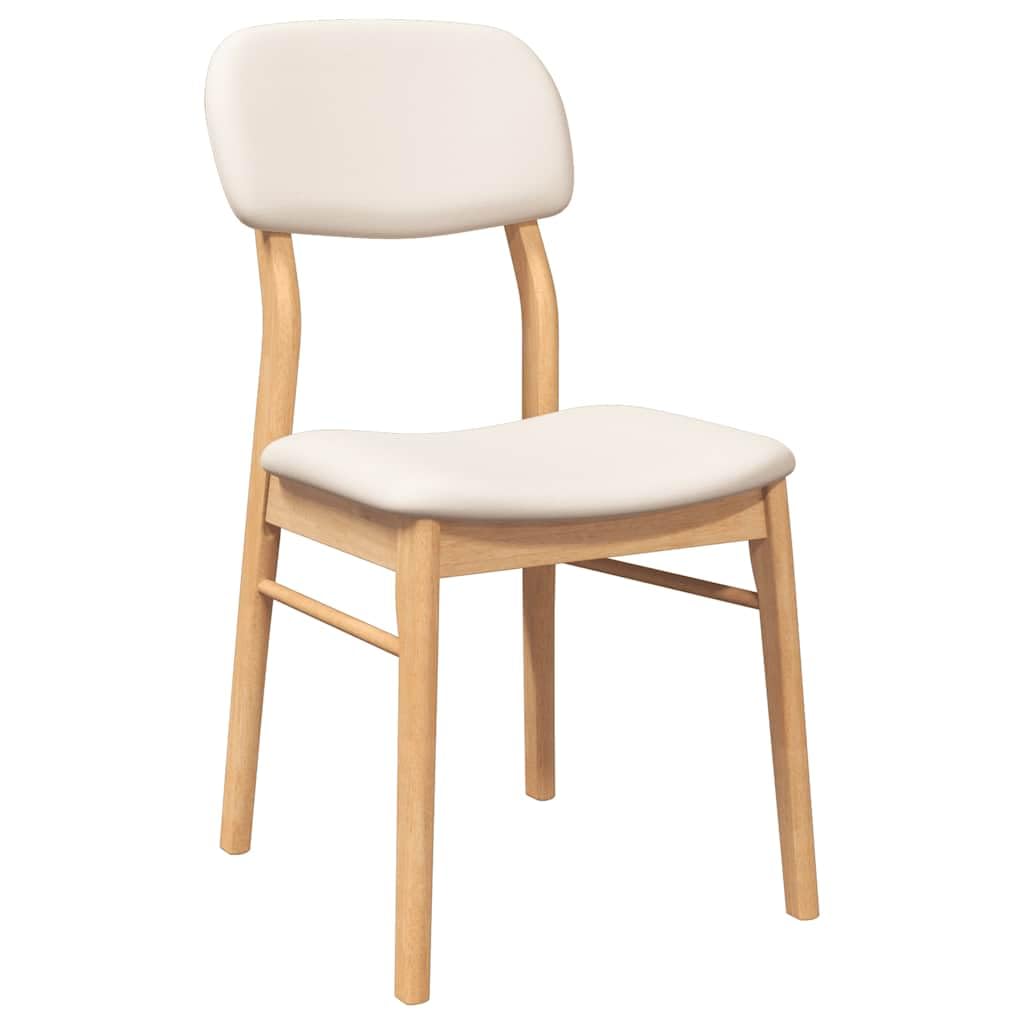 Sillas de Comedor 2 Unidades con Cojines, Madera Maciza de Caucho Natural, Sillas Ergonomicas para Comedor y Sala de Estar, Diseño Atemporal con Soporte Lumbar, Capacidad 110kg