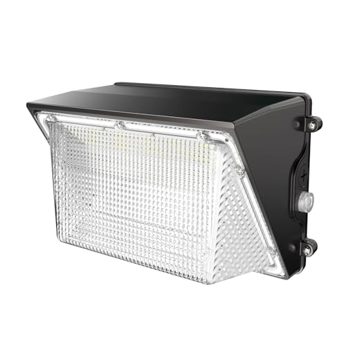 HYPERLITE 120W LED Wall Pack Light with Dusk-to-Dawn Photocell Ideal Outdoor Security Lighting Commercial and Industrial LED Wall Lights for Parking lot Garage Warehouse Factory ETL Listed
