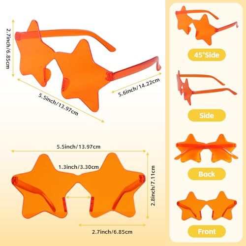 48 Pairs Kids Star Shaped Sunglasses, Rimless Transparent Glasses Bulk for Adults and Kids, Party Favors for Summer Pool, Carnival, Beach, Classroom Prize, Birthday, Goody Bag Stuffers3