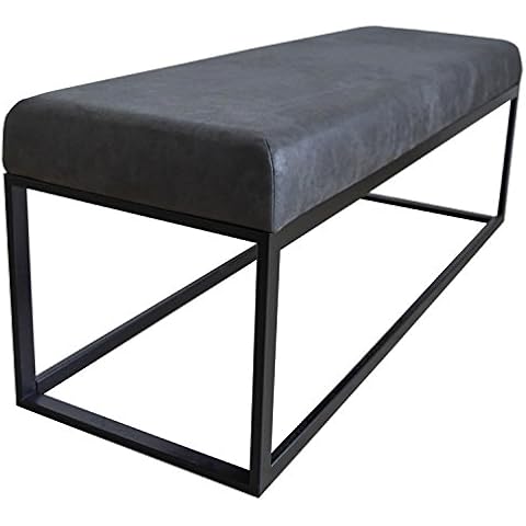 Damiware Couchy Sitzbank - Stoffbezug - Farbe Stone- Polsterbank für Flur/Esszimmer/Wohnzimmer/Küche/Büro - in Leder-Optik Cover