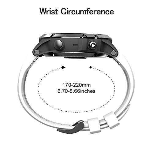 Image of NotoCity Compatible Fenix 5X Plus Bands - Fenix 7X Sport Silicone Replacement for Fenix 8 51mm /Fenix 6X /Fenix 3 HR /Descent MK1 /D2 Delta PX /D2 Charlie (White)