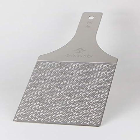 Sustainable Stainless Steel Wasabi Grater - Hagane Zame - Grate Wasabi, Garlic, Ginger, Apples, Fruits, Vegetables, Creamy Texture/Kinjirushi Wasabi (Professional Size) 10.3 inch x 4.3 inch Cover