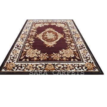 Image of Soft Thick Geometric Acrylic Washable Anti Skid Carpet. for Living Room Bedroom. Hall Size 9 x 12 feet (150X210 Cm) Brown D2