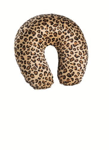 Travel Smart by Conair Adult Leopard Print Beaded Neckrest (Removable Washable Cover)