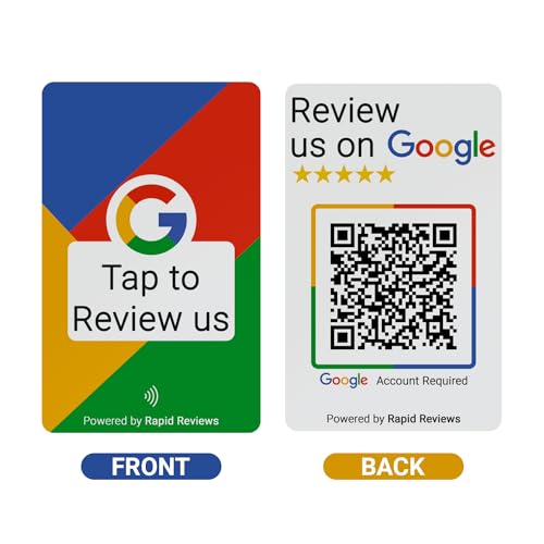 Review us on Google NFC & QR Contactless Card (Colourful, Credit Card (4 Pack)) - Image 2