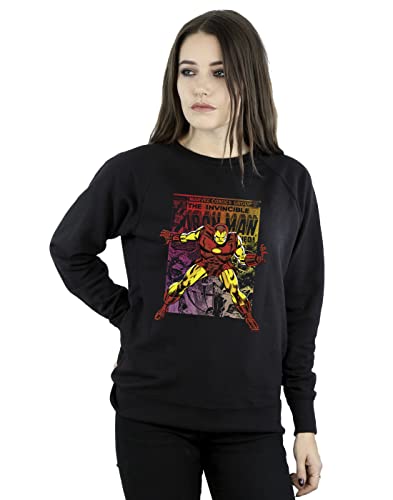Image of Marvel Women's Iron Man Gradient Comic Sweatshirt Black Small