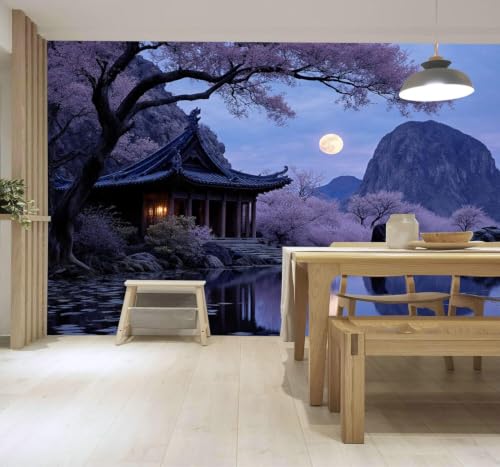 Papier peint fleurs de cerisier texturé pour masquer les défauts du mur