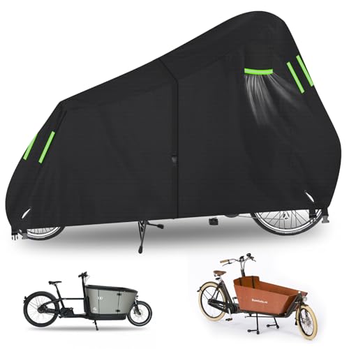 GJMZTQG Housse de vélo Cargo, Housse de vélo pour vélo Cargo, Housse de Protection pour vélo Cargo, Housse de vélo Cargo Oxford 600D, imperméable, résistante à l'hiver, 270 x 75 x 100 cm (Schwarz)