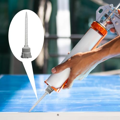 WestCH 30 Stück Statikmischer Mischerdüsen 1:1 Klebstoff Mischrohr Statikmischer Mischdüsen Kieselgel Mixtülle Mischerspitzen Kunststoffkleber für 2K AB-Klebestiftpistole (Grau)