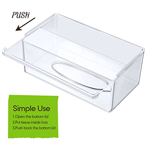 Mimorou 4 Pieces Acrylic Tissue Box Cover Rectangular Clear Tissue Holder Tissue Dispenser Facial Tissue Holders Dryer Sheet Box For Office Home Bathroom Restaurant Vanity #TOP4