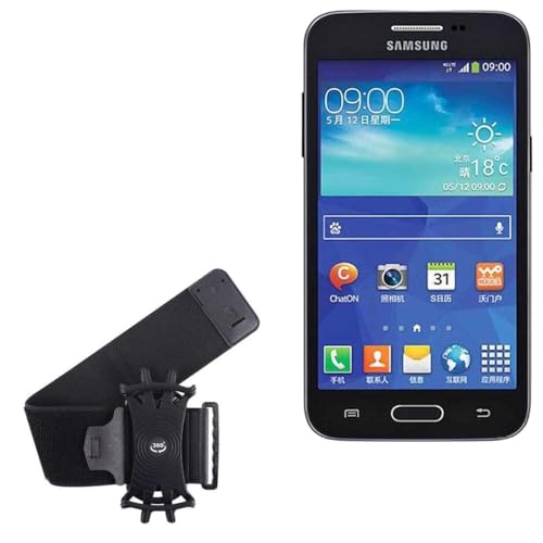 BoxWave Holster Compatible with Samsung Galaxy Core Lite LTE - ActiveStretch Sport Armband, Adjustable Armband for Workout and Running - Jet Black