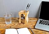 Color: natural ZHONGJIUYUAN Sacapuntas de madera forma escritorio ordenado y soporte estacionario/pote de la pluma