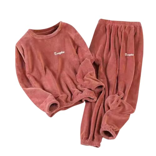 Fleece Lounge Sets for Women Fleece Pjs Sets Cozy Warm Loungewear Red 2XL - image 3