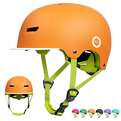 XJD Toddler Helmet Kids Bike Helmet Multi-Sport Cycling Helmet Adjustable Bicycle Helmet for Kids Safety Helmet Child Skateboard Helmet Inline Skating Scooter 8-13 Years Old Youth Helmet (Orange, M)
