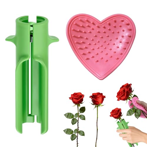 1PCS Spring Roses Thorn Remover+1 Rubber Rose Dethorner Tool,Rose Stripper