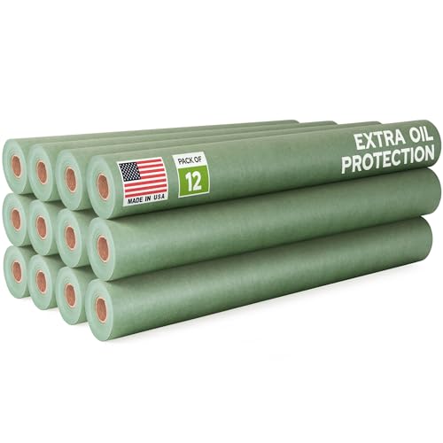 Image of 18 inch x 60 Yards (180 feet) Green Masking Paper with Extra Oil Protection for Automotive Painting Industries (Pack of 12) - Made in USA Masking Paper for Painting Cars, Protection from Splatter
