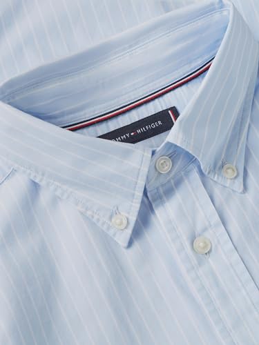 Image of Tommy Hilfiger Men's Short Sleeve Poplin Shirts in Regular Fit, Men's Button Down Shirts